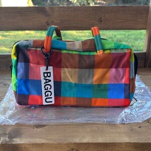 BAGGU Madras Bowler Bag
